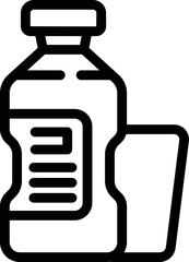 Water drink icon outline vector. Run program. Care info