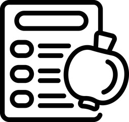 Fruit diet program icon outline vector. Device wrist. Mobile calorie