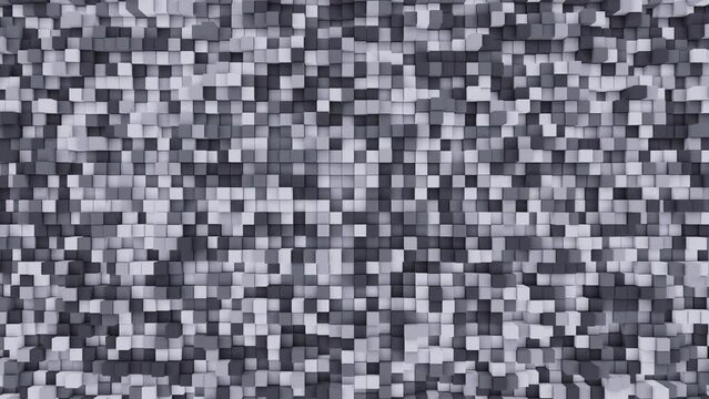 Abstract looping 3D animation of the moving urban or city camouflage colors cubic pattern rendered in UHD as motion background