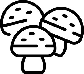 Obraz premium Mushroom icon outline vector. Paleo diet. Carb food