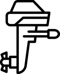 Badge motor icon outline vector. Outboard engine. Motor boat