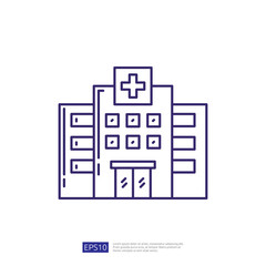 Hospital line icon. Vector Logo Illustration