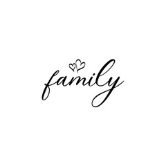 Family vector calligraphic inscription with smooth lines. Minimalistic hand lettering illustration.

