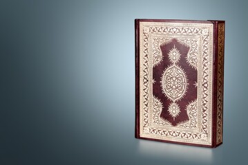 Islamic concept, The Holy Al Quran with written Arabic calligraphy