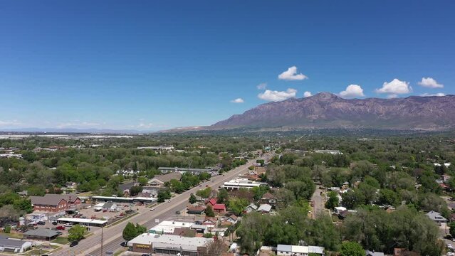 People Run On Ogden Utah Mountain Road, Aerial