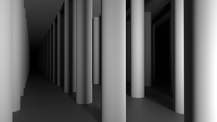 Obraz premium underground columns foundation basement 3d representation of an architecture construction of industrial concrete. Can be used to represent mining, excavation engineering or tunnels