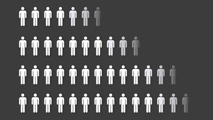 overpopulation representation, market growth rate and demography analysis. Can be used to represent human capital, e-commerce, population growth, morbidity or migration