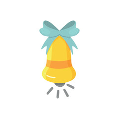 Single element of school bell. Hand drawn vector illustration for cards, posters, stickers and professional design.