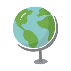 Single element of globe business and stationery set. Hand drawn vector illustration for cards, posters, stickers and professional design.