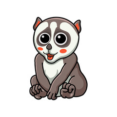 Cute little loris cartoon sitting