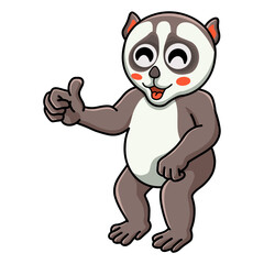 Cute little loris cartoon giving thumb up