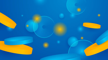 Blue yellow and orange abstract background for vector presentation design with modern and futuristic corporate concept