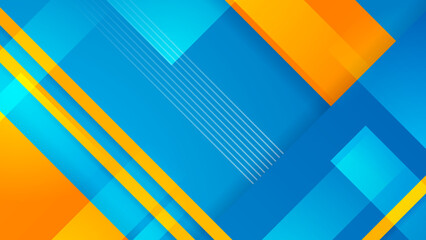 Blue yellow and orange abstract background for vector presentation design with modern and futuristic corporate concept