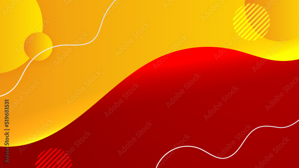 Poster Abstract background with red orange yellow gradient color. Vector abstract graphic design banner pattern web template for presentation design, flyer, social media cover, web banner, tech banner