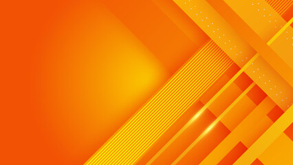 Abstract orange and white geometric shape with futuristic concept background