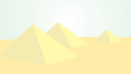 Fototapeta na wymiar Abstract simple pyramid and desert background.