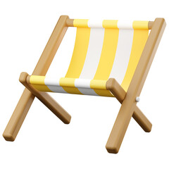 3d icon striped beach chair
