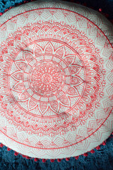Indian art style cushion for yoga