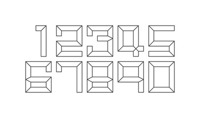 Number set vector font, modern design.