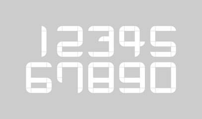 Number set vector font, modern design.