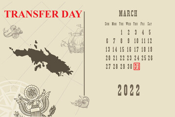 Obraz premium Calendar page Transfer Day