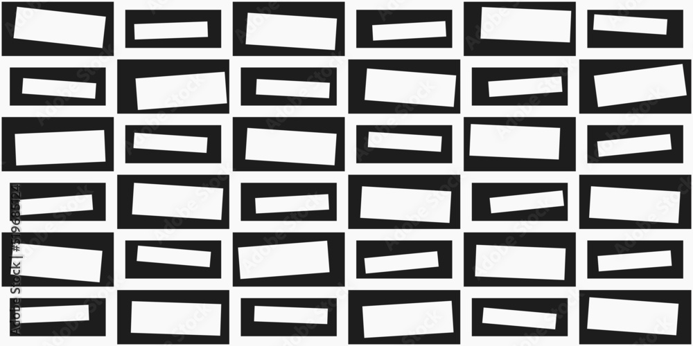 Poster Black and white decorative rectangles alternate in a checkerboard pattern. Print and interior decoration design solution. Pattern for print.