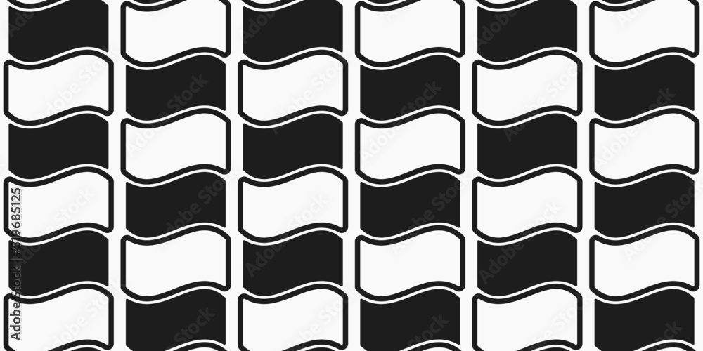 Aufkleber Black white flags alternate in a checkerboard pattern. Print and interior decoration design solution. Pattern for print.