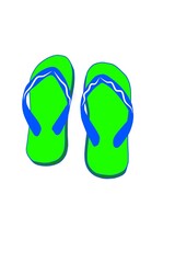 green flip flops