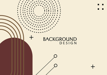 blank banner in pastel brown color with aesthetic geometric style. design for website, poster