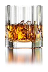 3D Glass of Whiskey Isolated on White Background