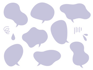 モヤモヤ感情のセリフ吹き出しフレームセット