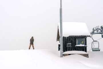 man in the snow