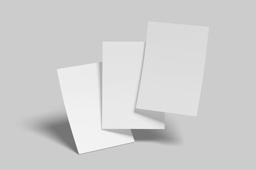 Realistic blank flyer illustration for mockup. 3D Render.