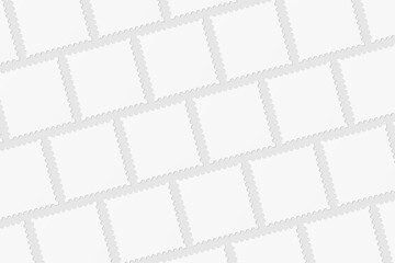 Realistic blank postage stamp illustration for mockup. 3D Render.