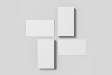 Realistic blank vertical card illustration for mockup. 3D Render.