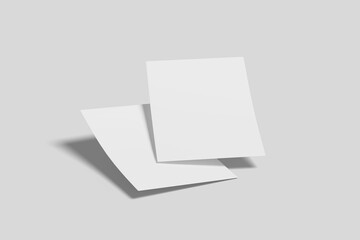 Realistic blank flyer illustration for mockup. 3D Render.