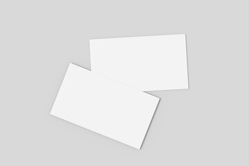 Realistic blank business card illustration for mockup. 3D Render.