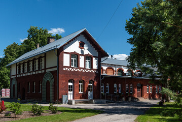 Obraz premium Beautiful psychoneurological hospital in Strenci, Latvia.