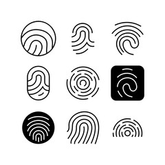 fingerprint identification icon or logo isolated sign symbol vector illustration - high quality black style vector icons
