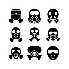 gas mask icon or logo isolated sign symbol vector illustration - high quality black style vector icons
