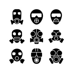 gas mask icon or logo isolated sign symbol vector illustration - high quality black style vector icons
