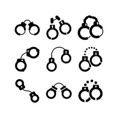 handcuffs icon or logo isolated sign symbol vector illustration - high quality black style vector icons
