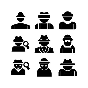 detective man icon or logo isolated sign symbol vector illustration - high quality black style vector icons
