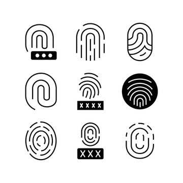 fingerprint identification icon or logo isolated sign symbol vector illustration - high quality black style vector icons
