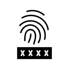 fingerprint identification icon or logo isolated sign symbol vector illustration - high quality black style vector icons
