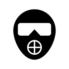 gas mask icon or logo isolated sign symbol vector illustration - high quality black style vector icons
