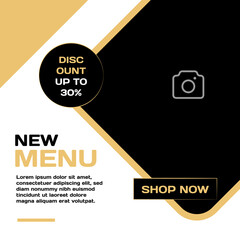 Social media banner restaurant promotion template design