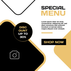 Social media template design restaurant promo menu