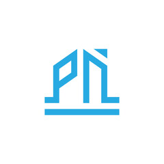 initial letter PN unique logo vector