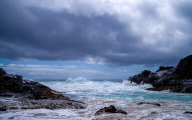 storm clouds over the ocean